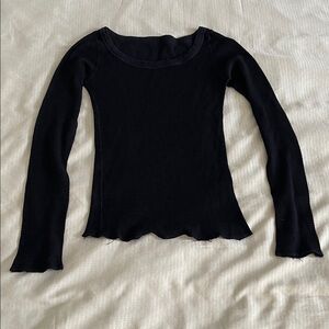 Elegant Black Long Sleeve Women's Top